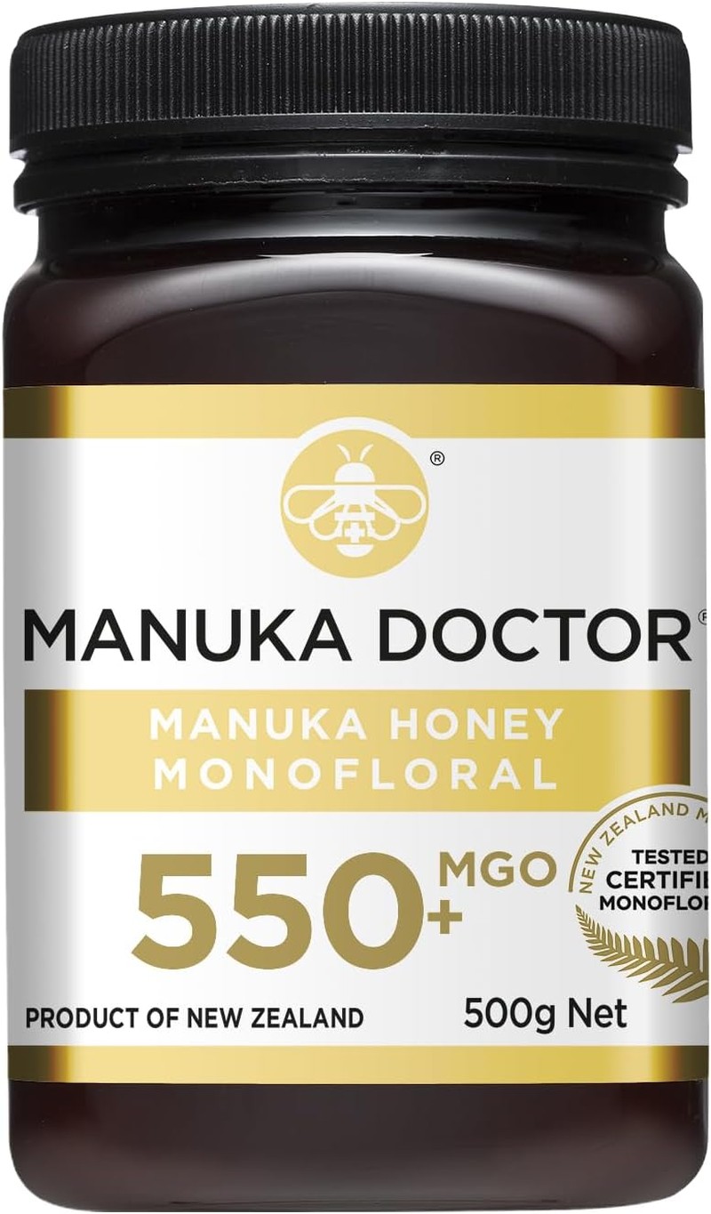 MANUKA DOCTOR – MGO 550+ Manuka Honey Monofloral, 100% Pure New Zealand Honey. Certified. Guaranteed. RAW. Non-Gmo (500G)