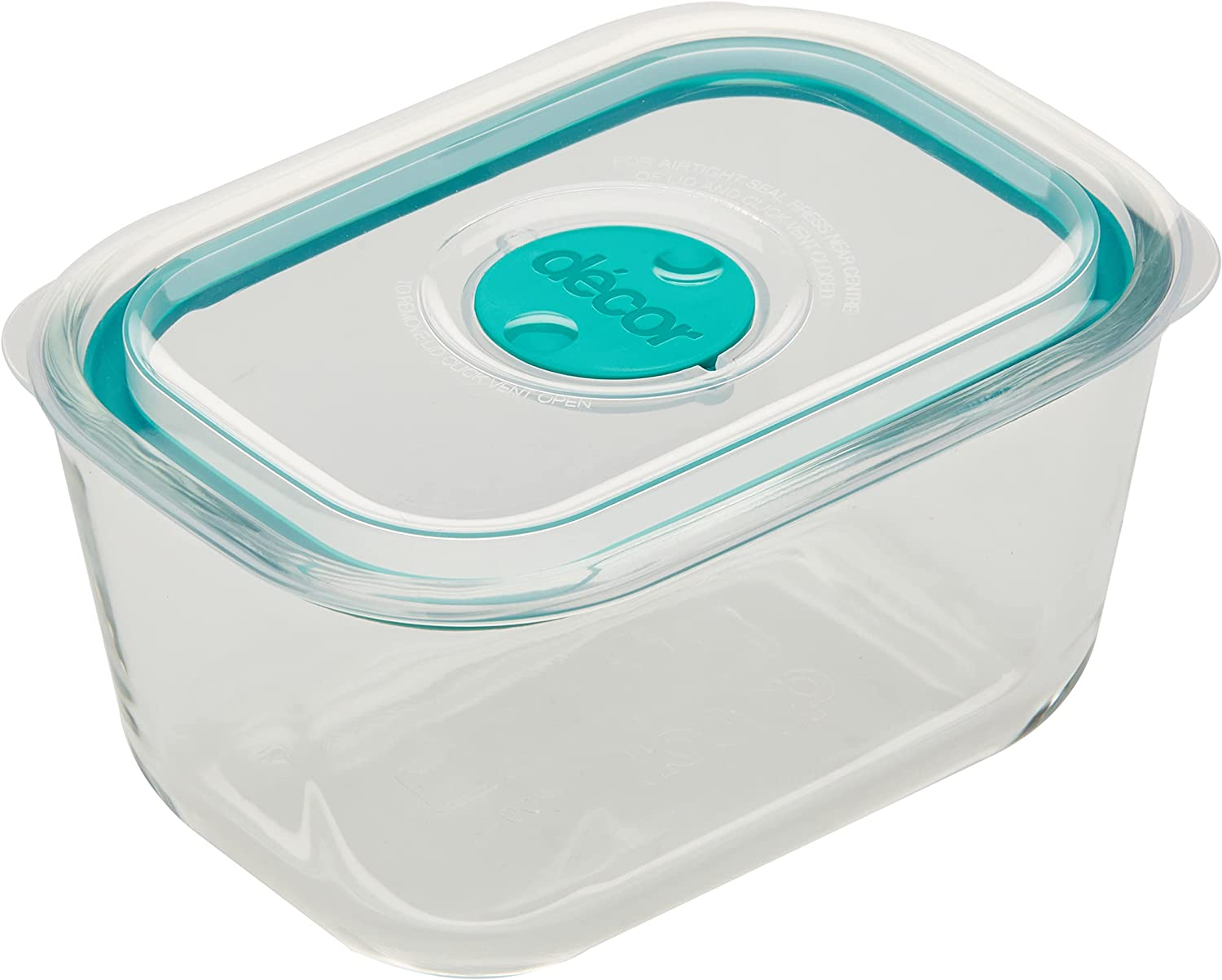 Decor Vent & Seal Glass Oblong Food Container, 600Ml Capacity