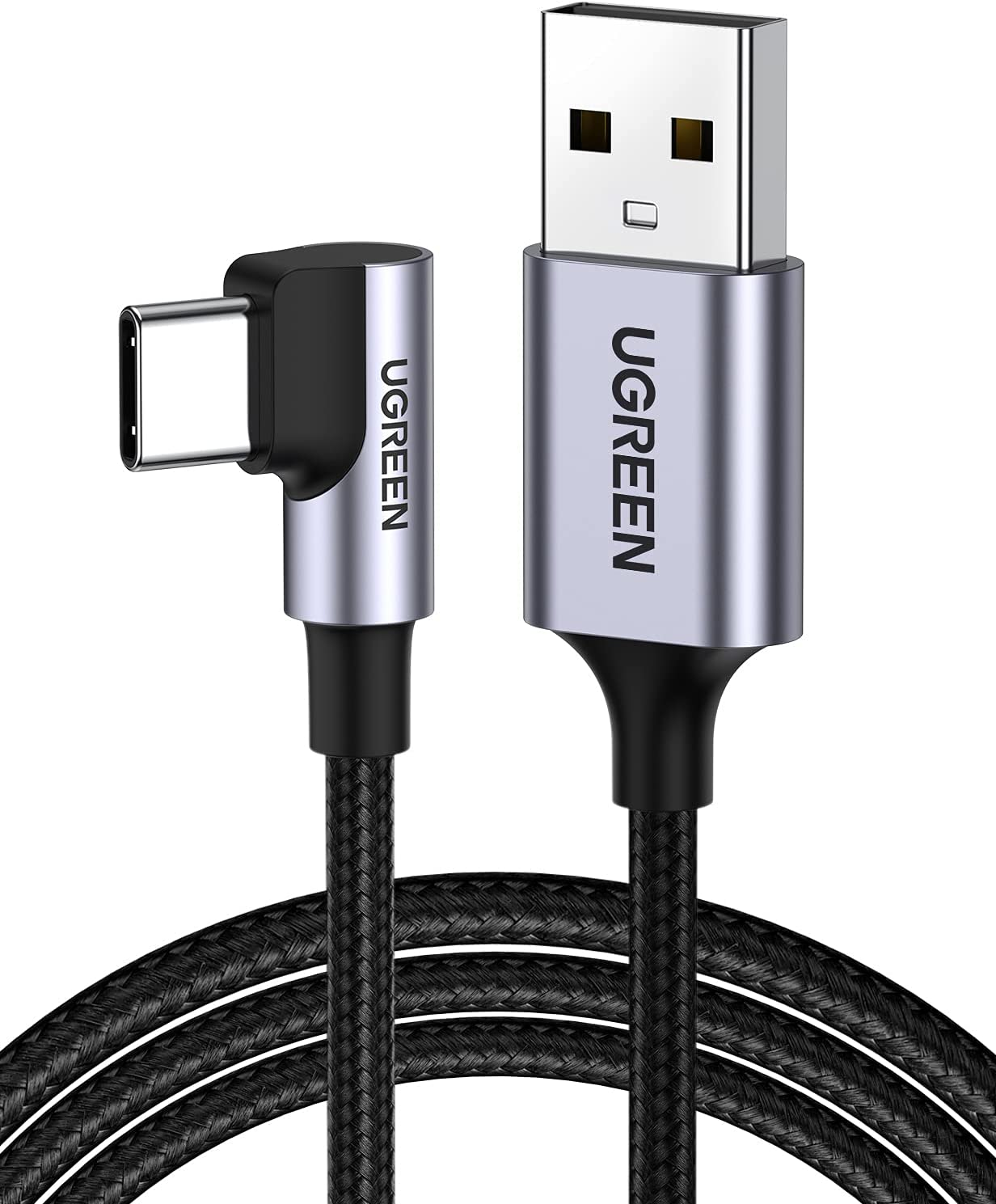 UGREEN USB C Cable Right Angle 90 Degree USB a to Type C Fast Charger L Shape Cord Compatible with Iphone 15 Pro Max, Samsung Galaxy S23 S22 S21, LG V50, Ipad Mini 6 Air 4, Gopro Hero 8, Switch, 0.5M