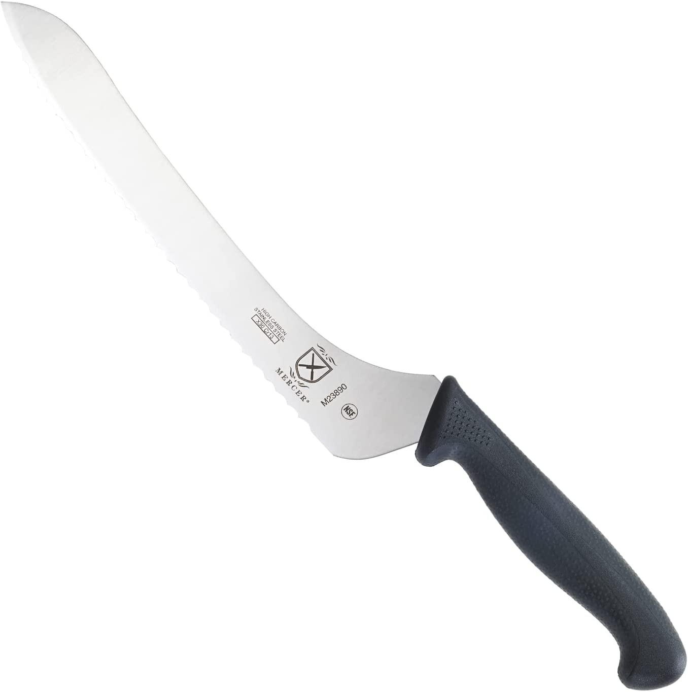 Mercer Culinary M23890 Millennia Offset Bread Knife, 9-Inch, Black