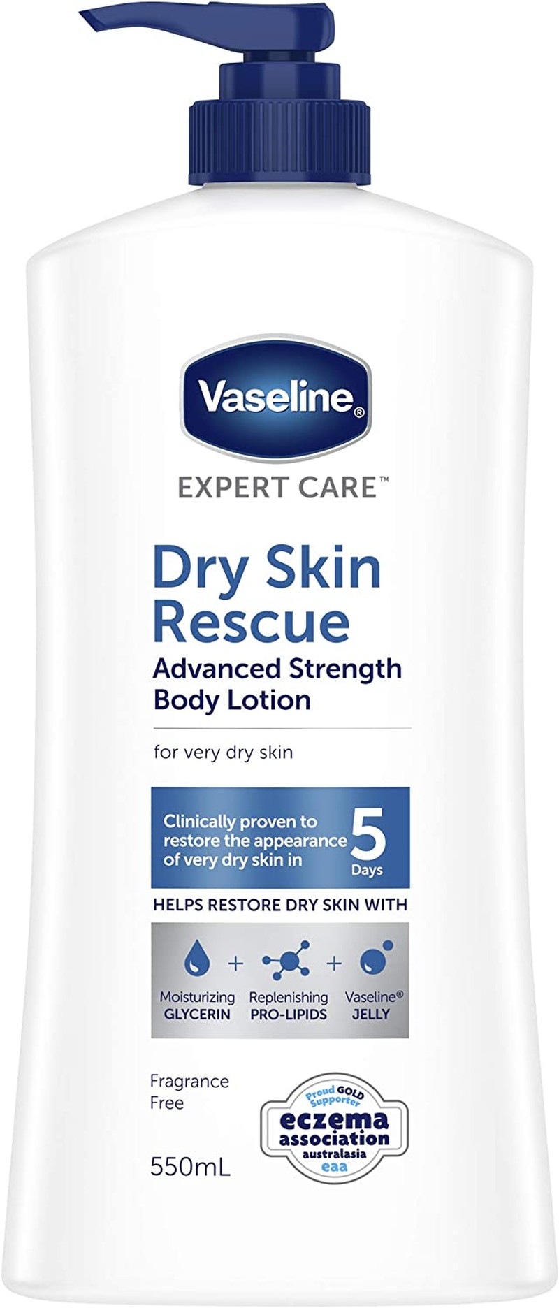 Vaseline Expert Care Body Lotion Advanced Strength Dry Skin Rescue, 550Ml