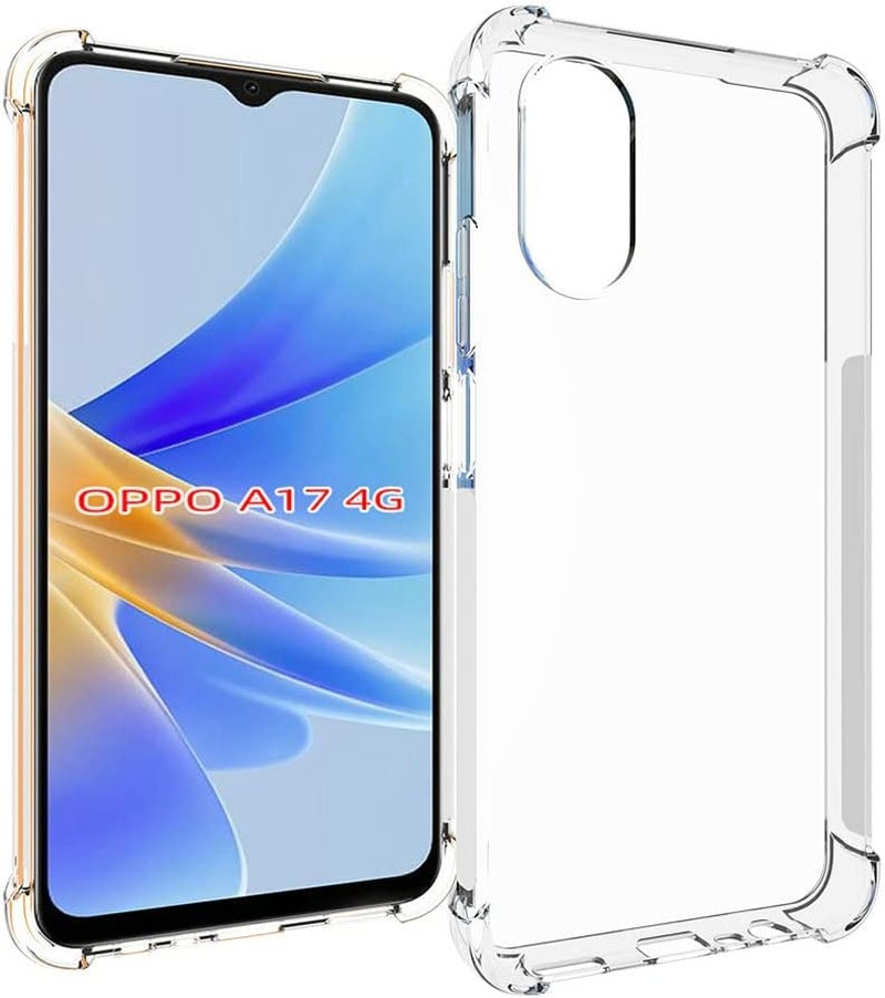 USTIYA Case for Oppo A17 Clear TPU Four Corners Protective Cover Transparent Soft