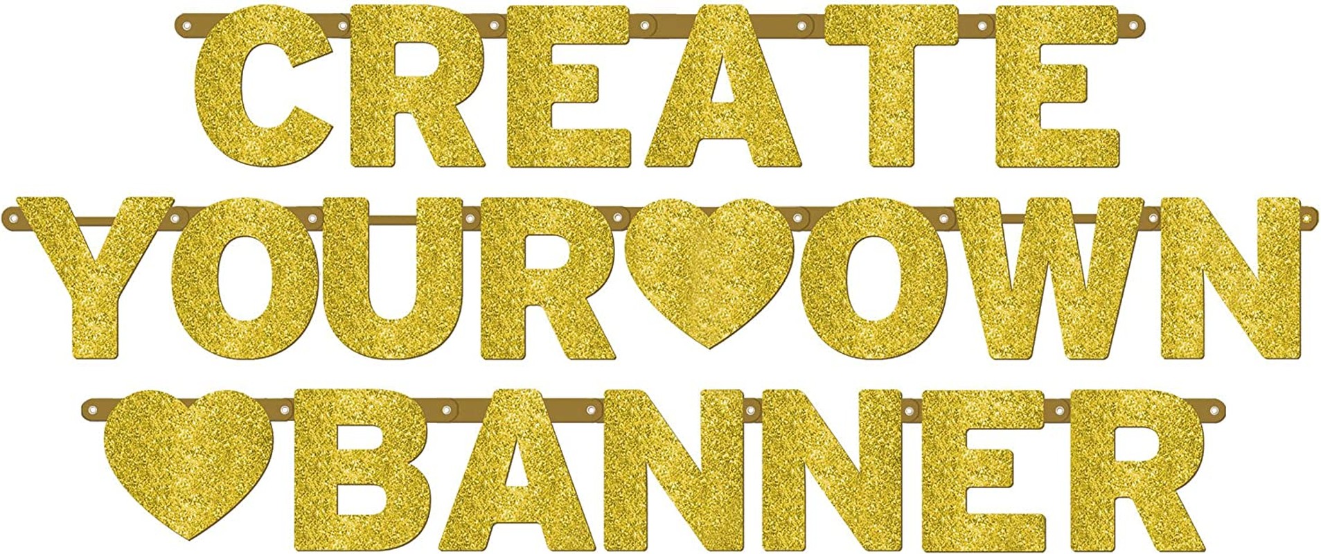 Customisable Letter Banner – Gold Glitter