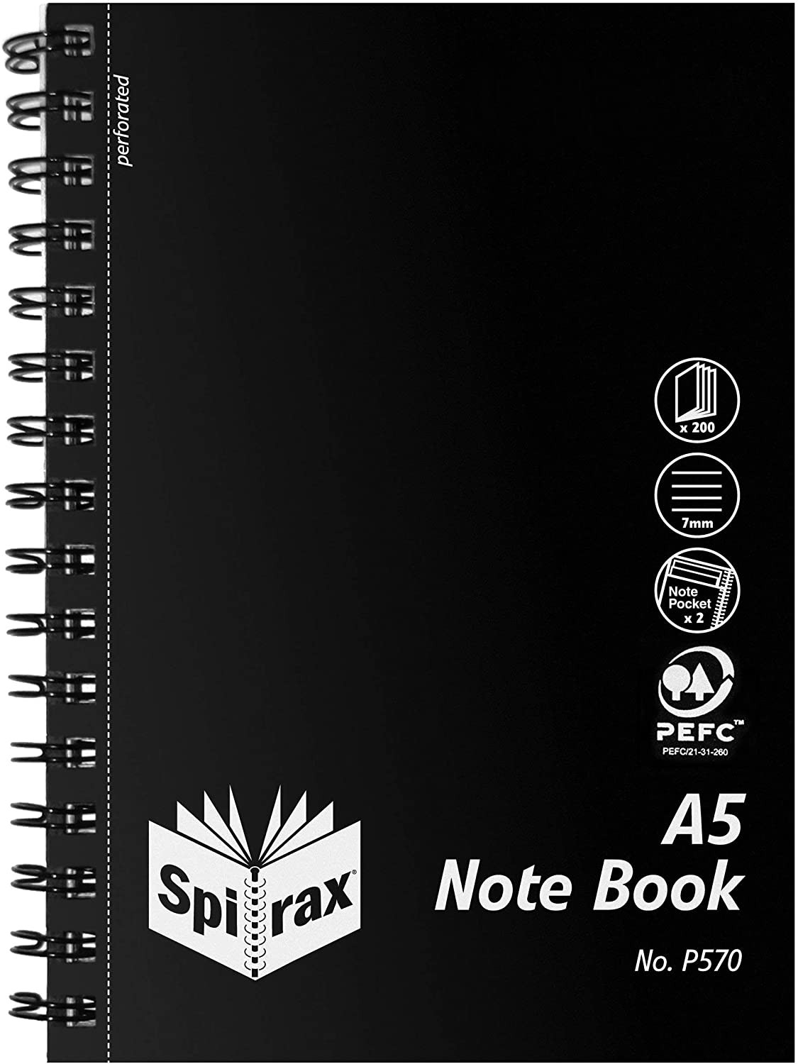 SPIRAX A5 Notebook with Black PP Cover (200 Pages) (5657000)