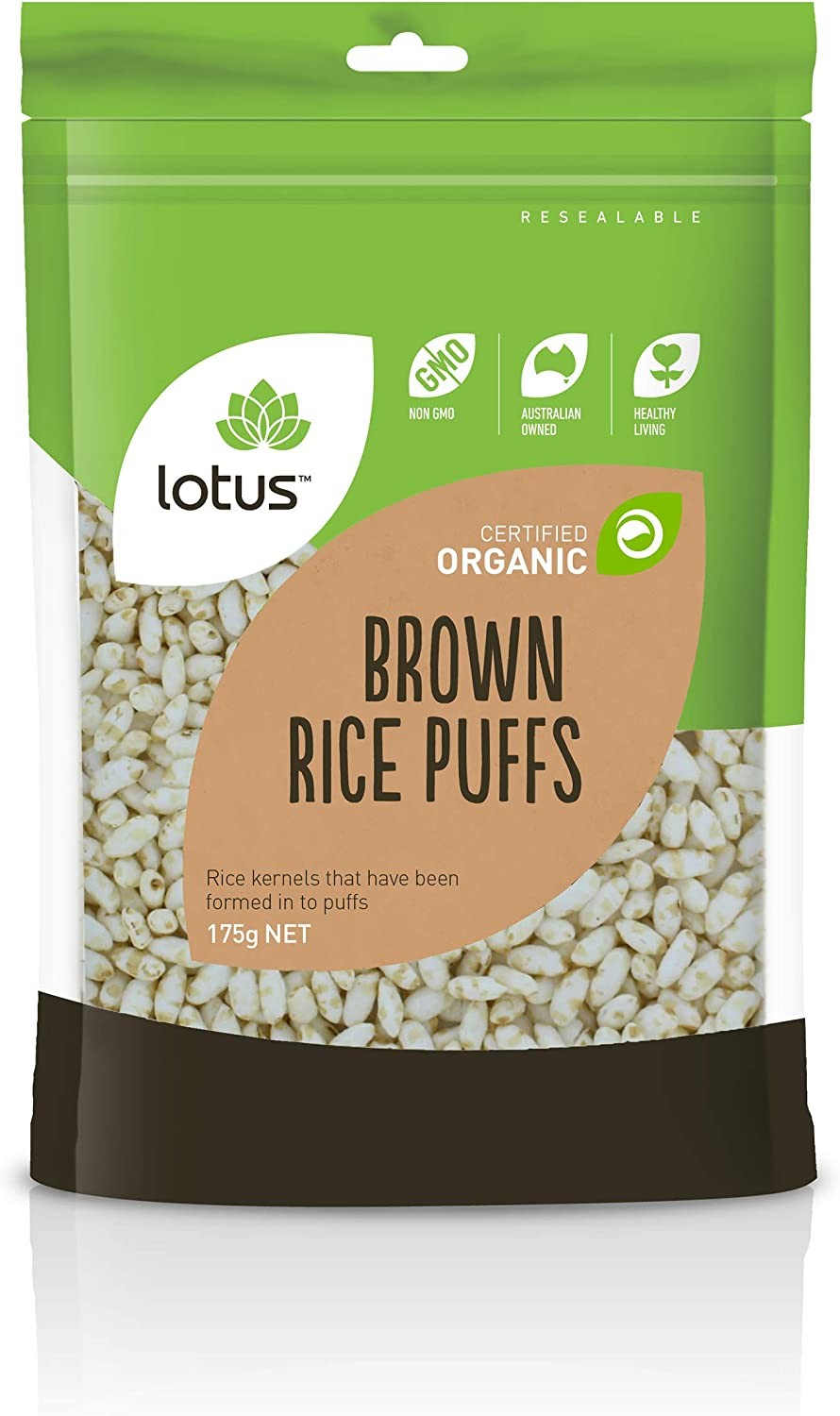 Lotus Organic Puffed Brown Rice 175 G, 175 G