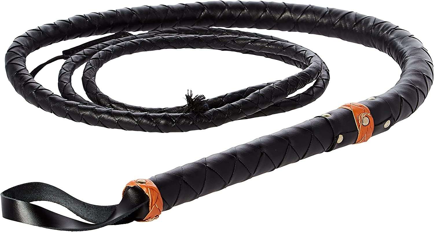 Szco Supplies Hand Made Leather Bull Whip, 9-Feet, Black (891805-9)