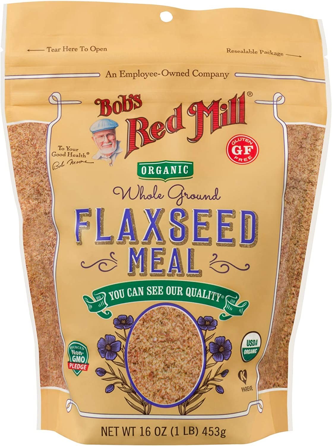 Bob’S Red Mill Bob’S Red Mill Organic/Gluten Free Flaxseed Meal 453 G, 453 G, Flaxseed