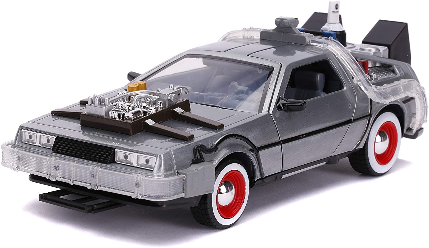 Jada Back to the Future Part III 1:24 Time Machine Die-Cast Car Toy, Silver