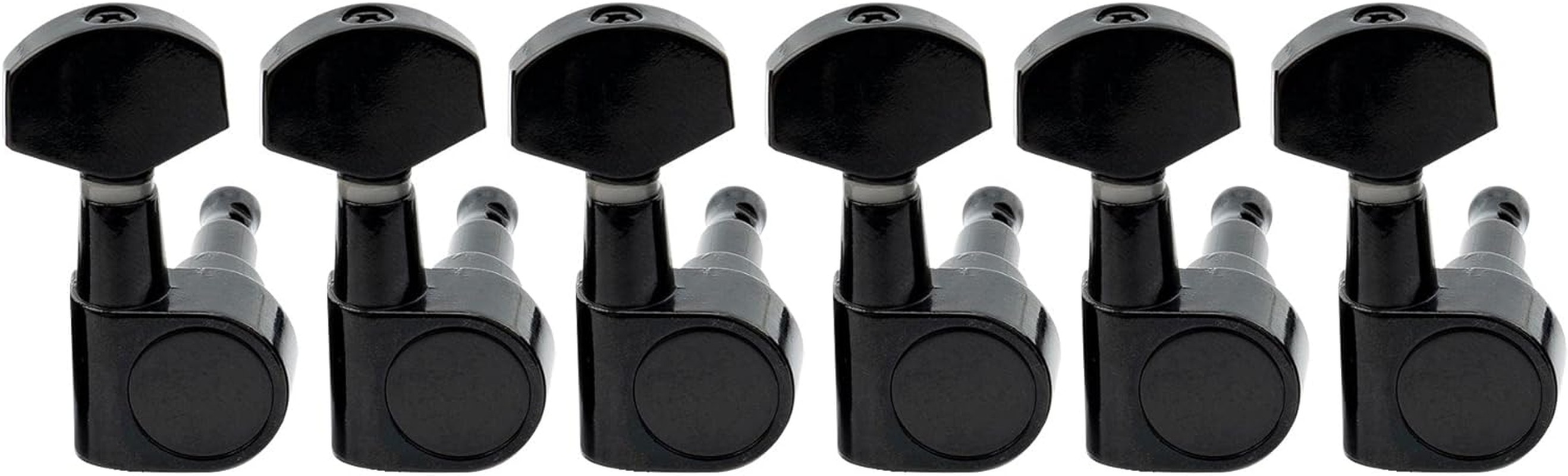 Musiclily Pro 6 in Line Sealed Dual Pin Guitar Tuners Tuning Pegs Keys Machine Heads Set for Squier Strat, Black