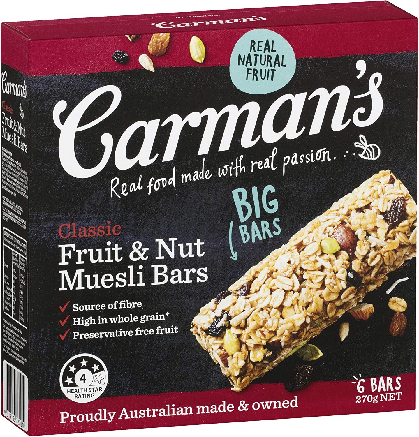 Carman’S Muesli Bar Classic Fruit & Nut, 6-Pack (270G)