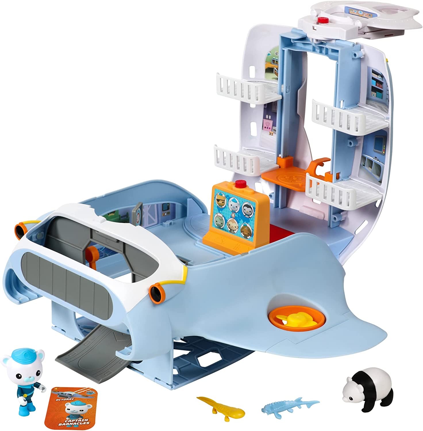 Octonauts above & beyond Octoray Transforming Playset 7 Pieces 25+ Lights and Sounds, Multicolor (61111)