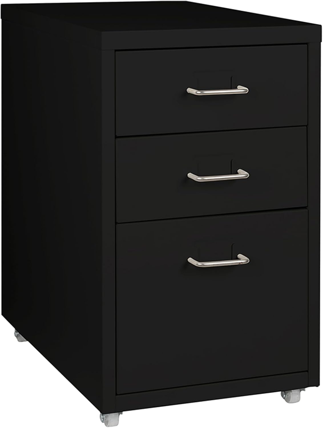 LEVEDE Mobile File Cabinets with 3 Drawers, Metal Chest of Drawers Anti-Rust, Bedside Cabinet Organiser, Multi-Purpose Home Office Furniture for Living Room, Bedroom, Bathroom, Office (Black)