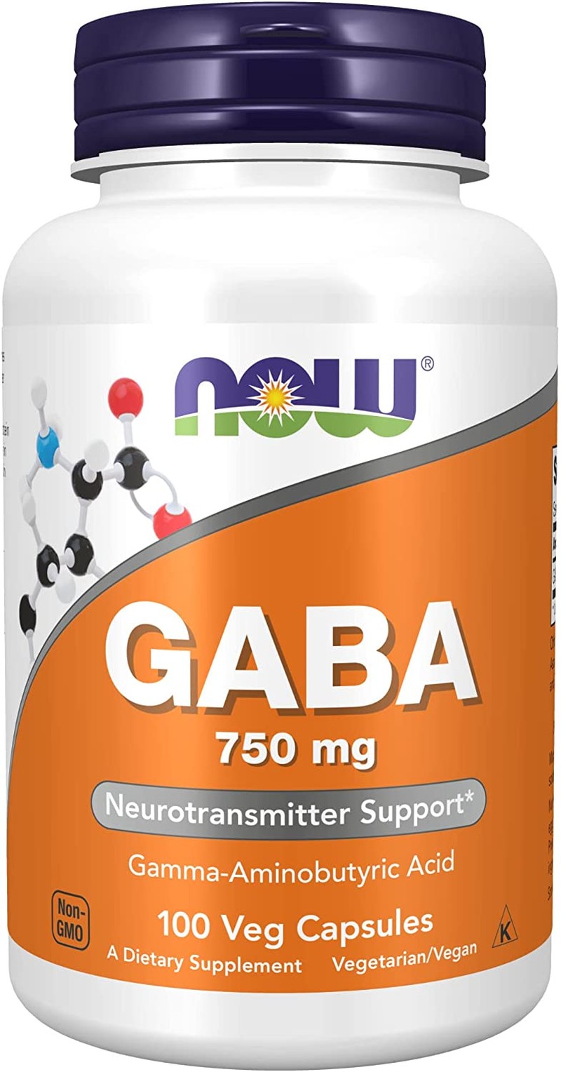 NOW GABA 750 Mg,100 Veg Capsules