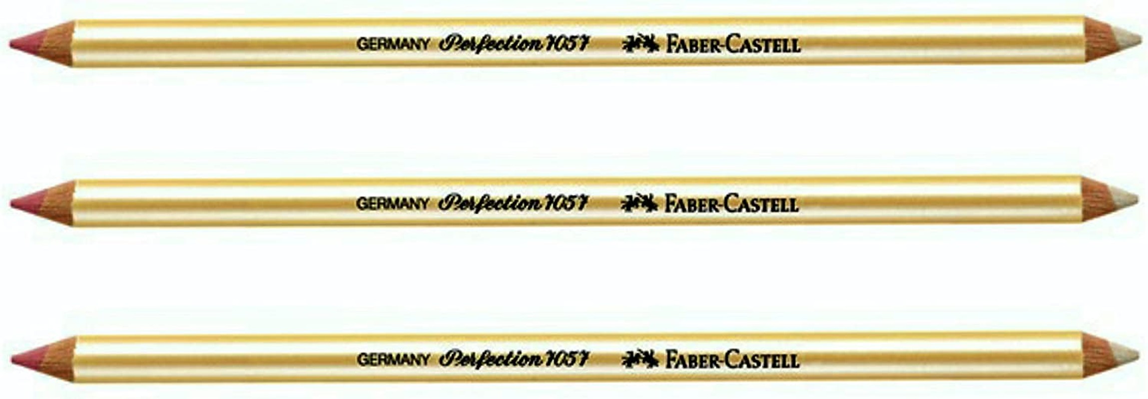 Faber-Castell Eraser Pencil – Perfection Art Eraser Pencils for Drawing, Artist Supplies, Dual Function for Erasing Ink and Colored Pencils – 3 Pack