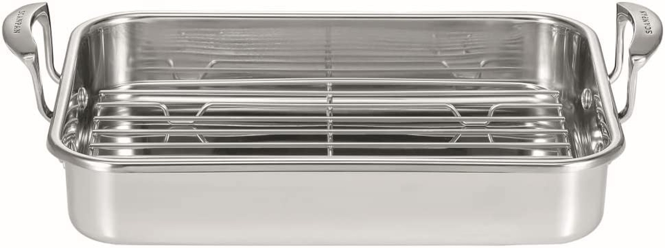 Scanpan Impact Roasting Pan with Rack, 42 X 26 X 11 Cm (Ext) Silver