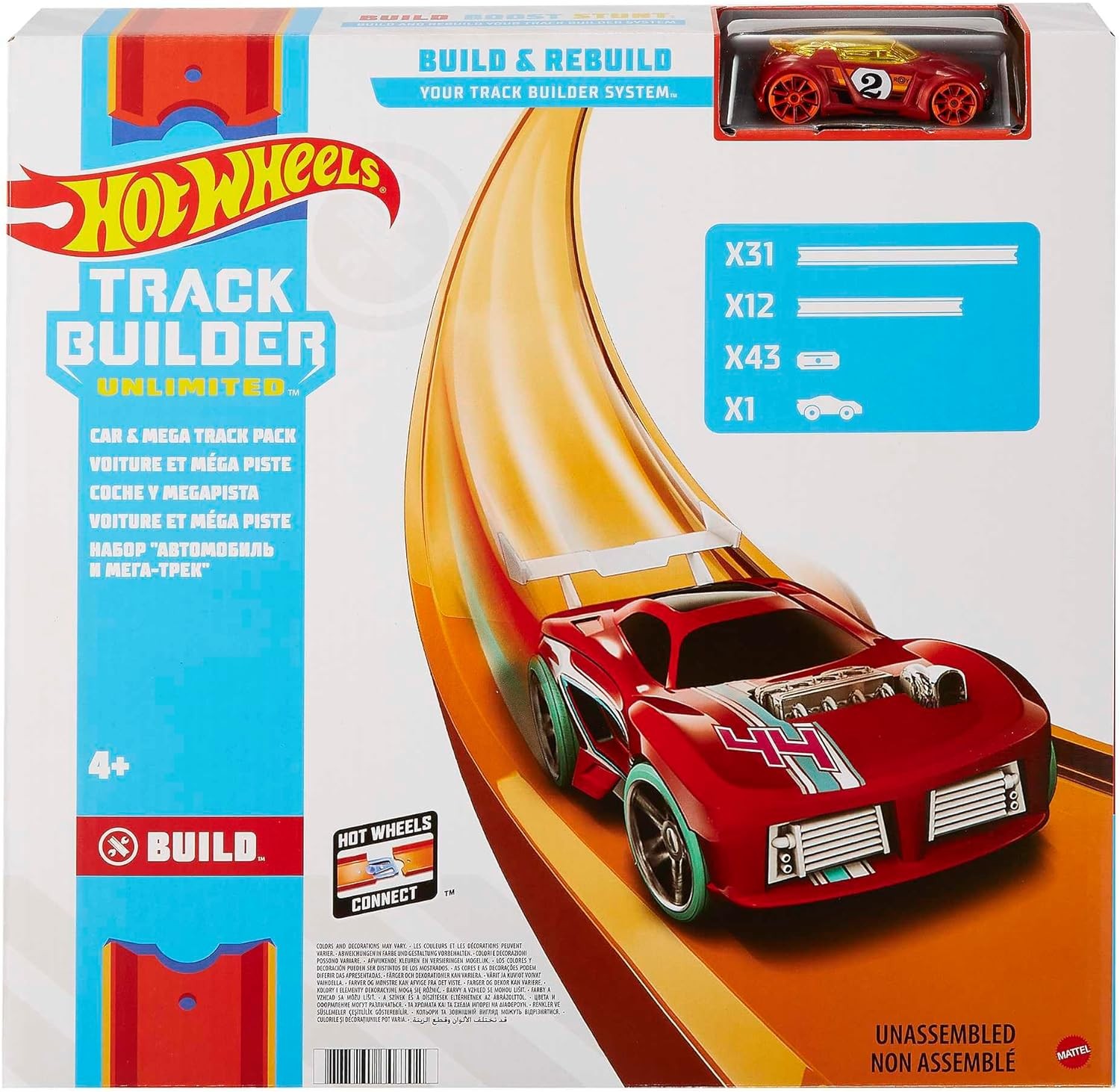 Hot Wheels Car & Mega Track Pack [Amazon Exclusive] 40 Feet