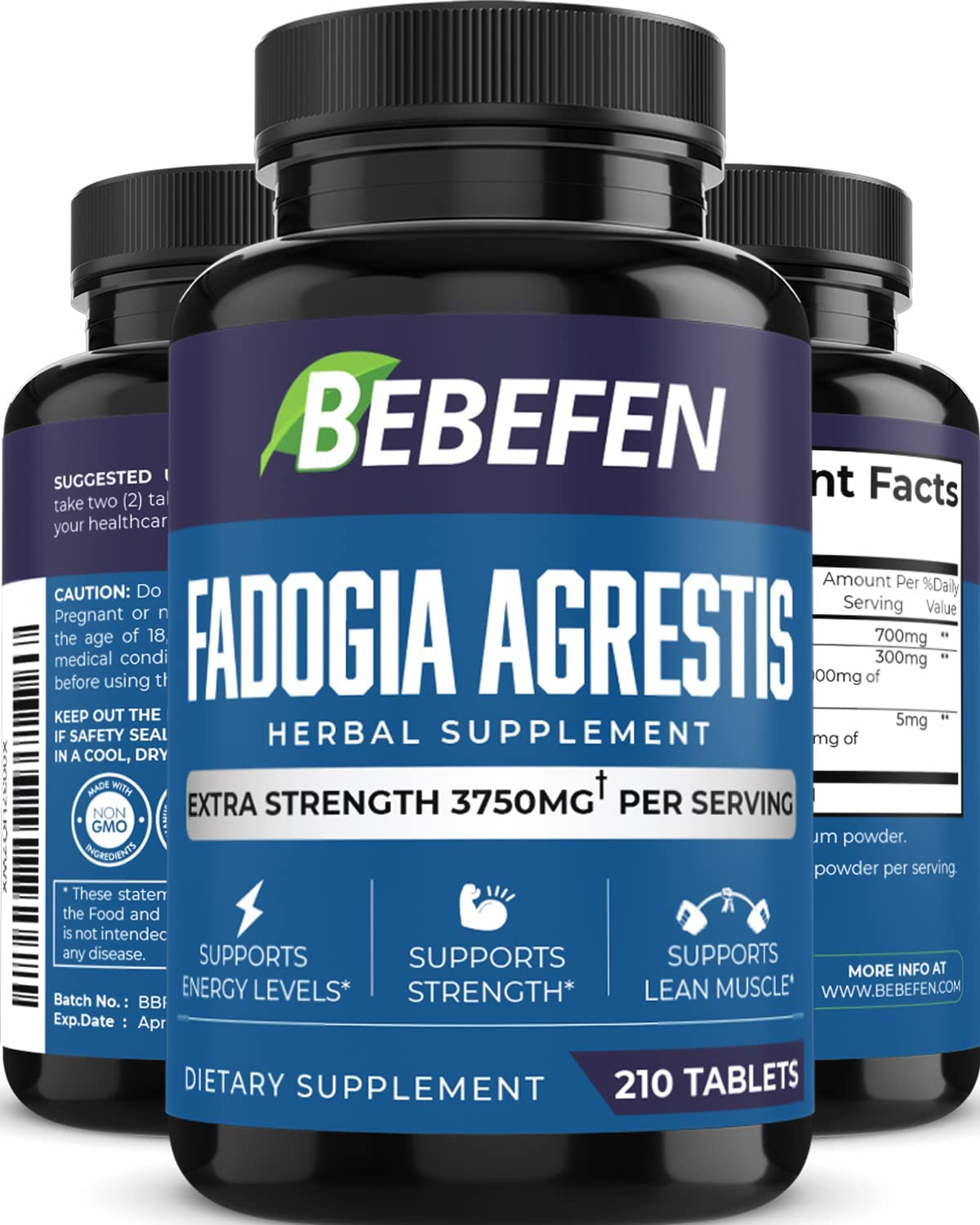 Fadogia Agrestis Supplement, 3750Mg per Serving, 210 Tablets with Black Pepper for Supports Performance, Strength & Energy