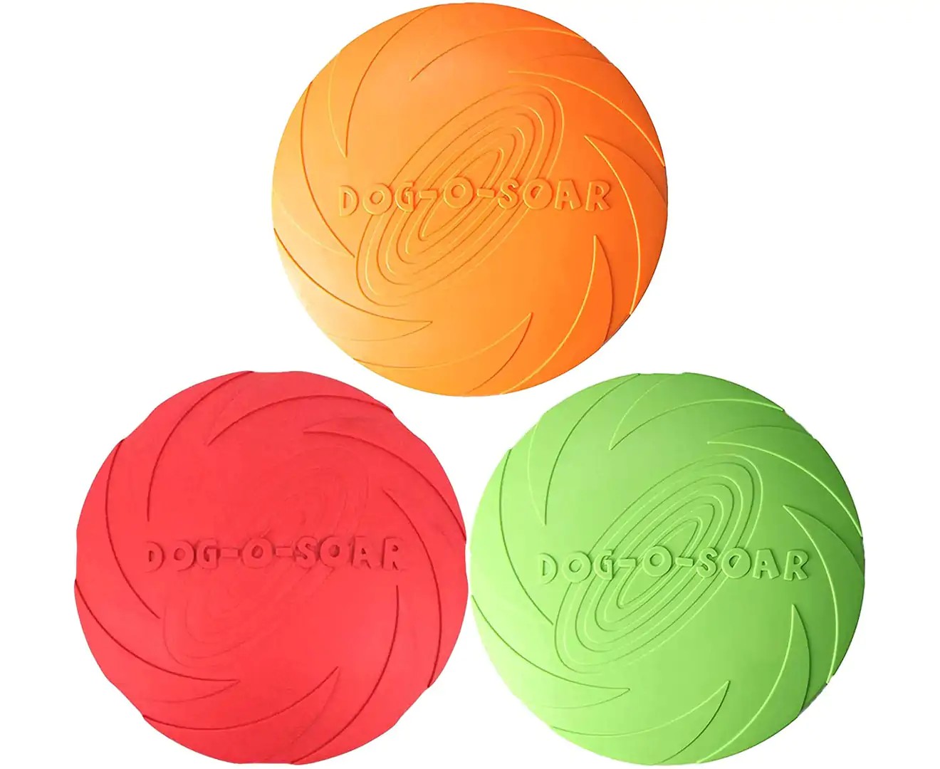 3Pcs Dog Rubber Frisbee3Pcs Flying Disc Dog Toy, Rubber Flying Disc, for Outdoor Interactive Fun, Perfect for Dog Training