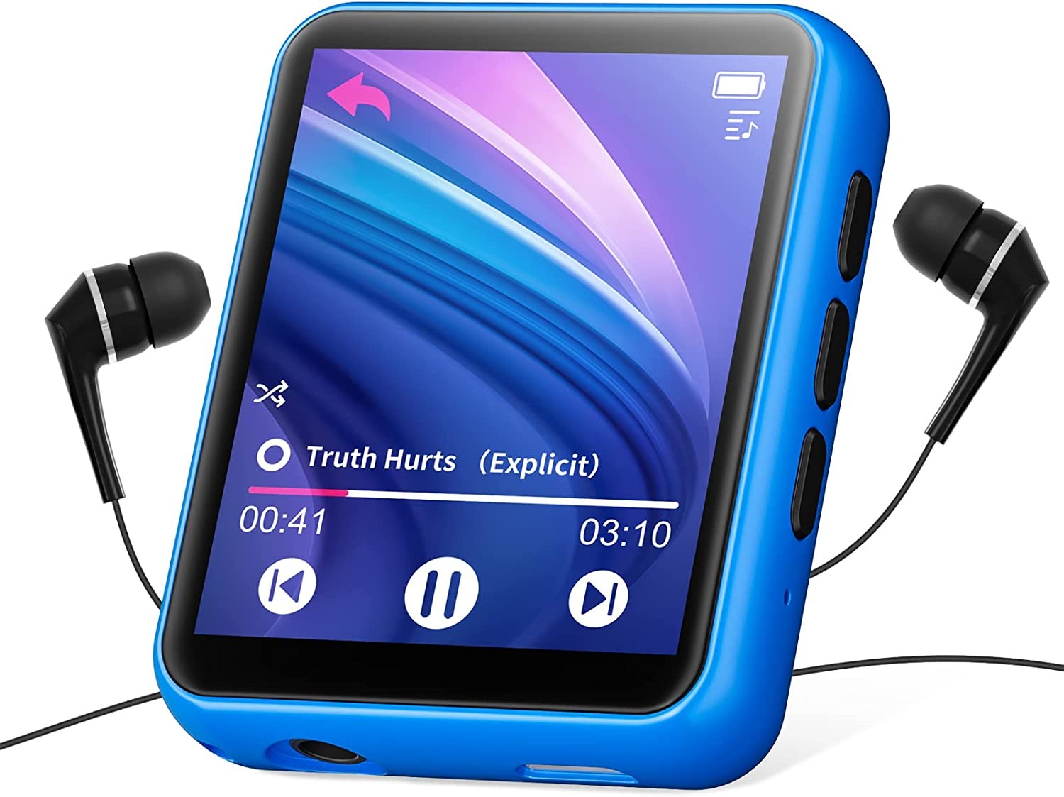 32GB MP3 Player Bluetooth 5.0, Full Touch Color Screen Portable Mini MP3 Player, Hifi Lossless Music Player with Speakers, FM Radio, Voice Recording, Pedometer, E-Book, Support up to 128GB