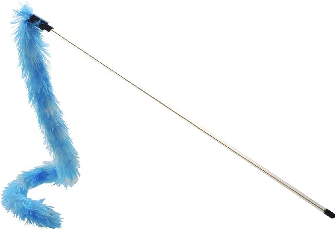 Feline Care Teaser Wand with Feather Cat Toy, Blue