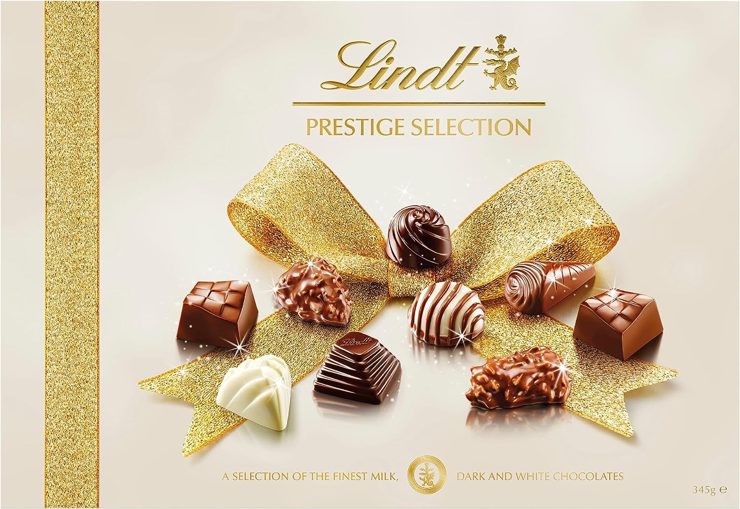 Lindt Prestige Selection Chocolate – 345G – a Joy to Give, a Delight to Receive – a Selection of the Finest Milk, Dark and White Chocolates.