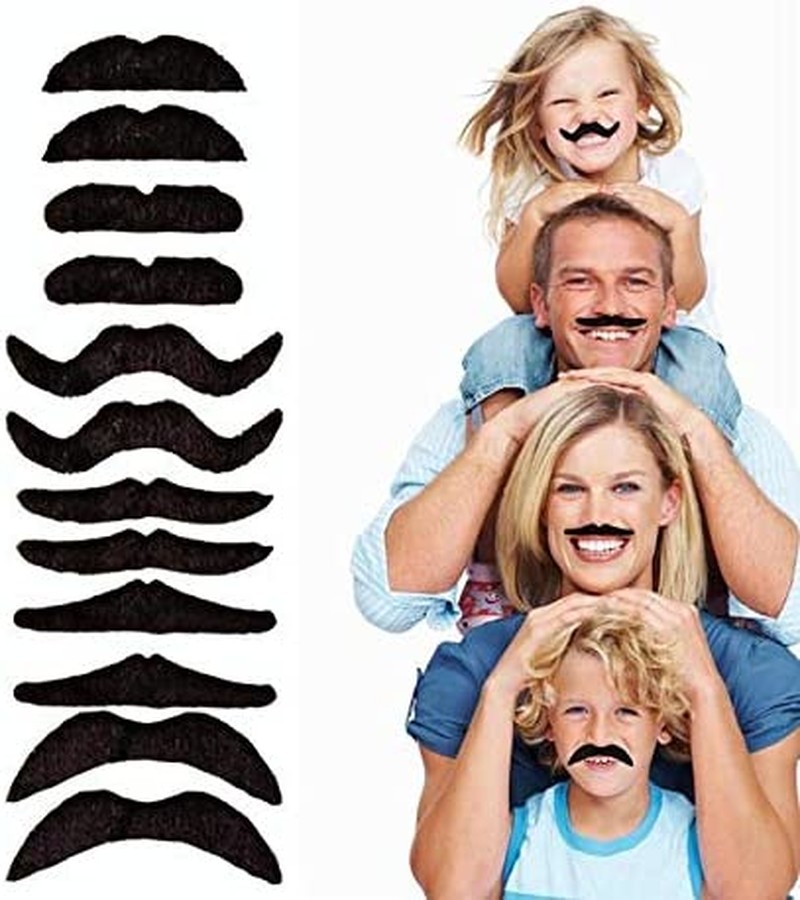 12Pcs/Set Party Halloween Christmas Mustache Funny Beard Whisker for Your Birthday – Novelty and Toy, for Halloween, Parties, Kids, Gift, Favors, Fun, Birthday, Fiesta, Games, Home