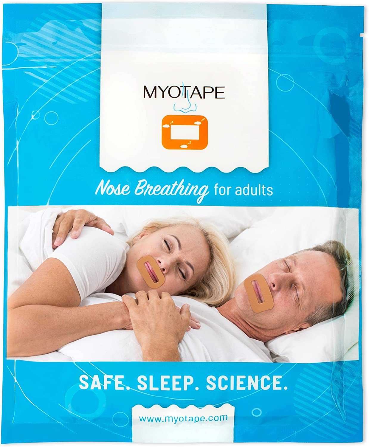 Myotape Sleep Strips by Oxygen Advantage, Restores Nasal Breathing to Improve Sleep Quality Comes in 3 Sizes S,M, L Uses Elastic Tension to Gently Keep Lips Closed (Adult (Large))