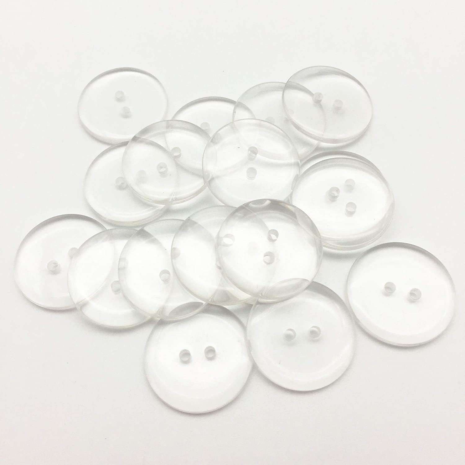 Yiasangly 18Mm Clear Transparent Resin round Buttons, DIY Sewing Garment Accessories, Appliques Button Embellishments for Scrapbooking, DIY Craft – 100 Pieces