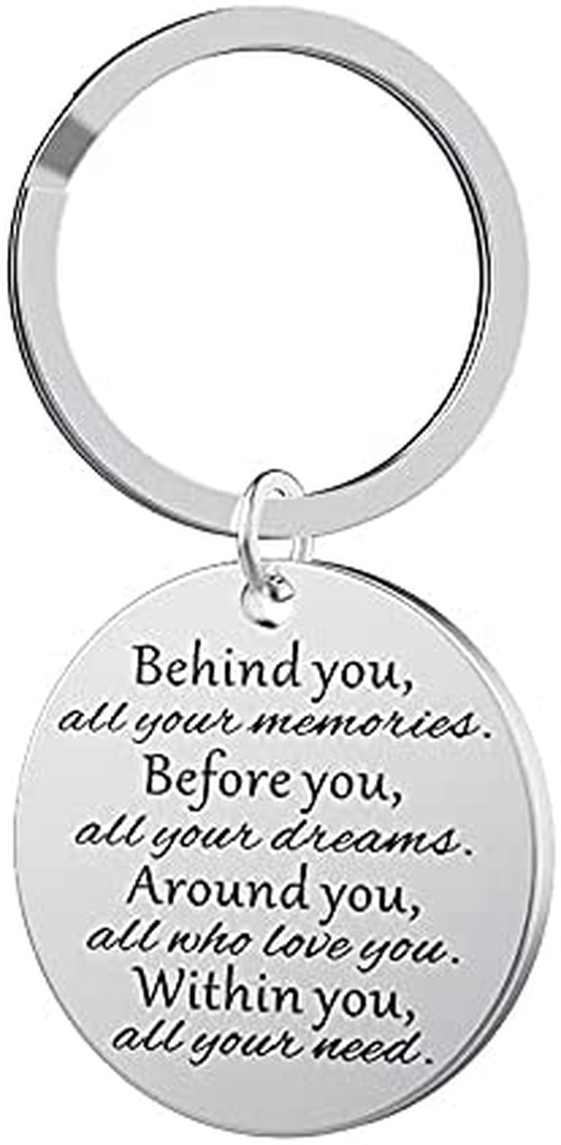 Inspirational Gifts Keychains for Women Men behind You All Your Memories Keychain for Best Friends Encouragement Gift Key Chains for Son Daughter Birthday Christmas Gifts