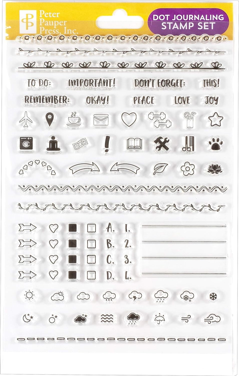 Dot Journaling Clear Stamp Set (60 Individual Stamps)