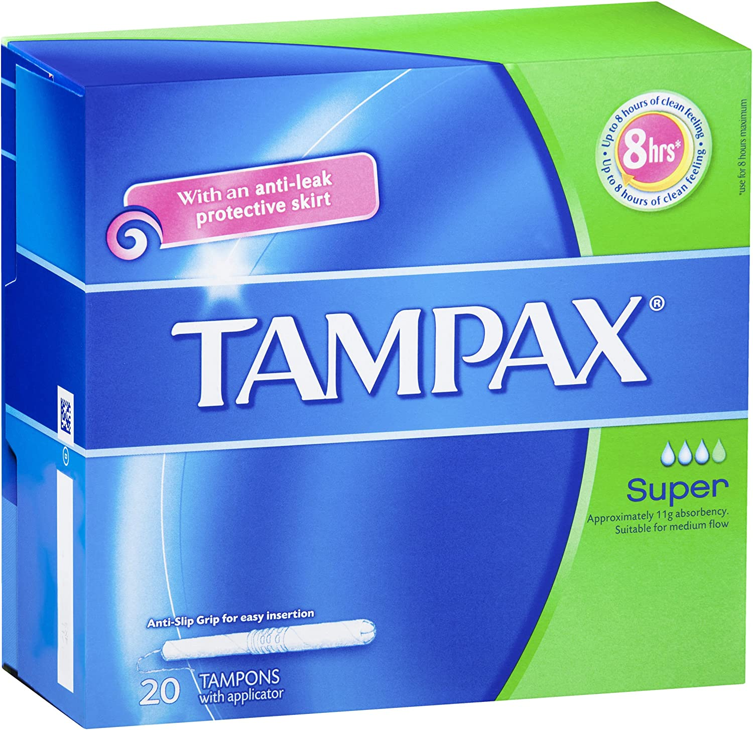 Tampax Super Medium Flow Tampons with Applicator 20 Pack