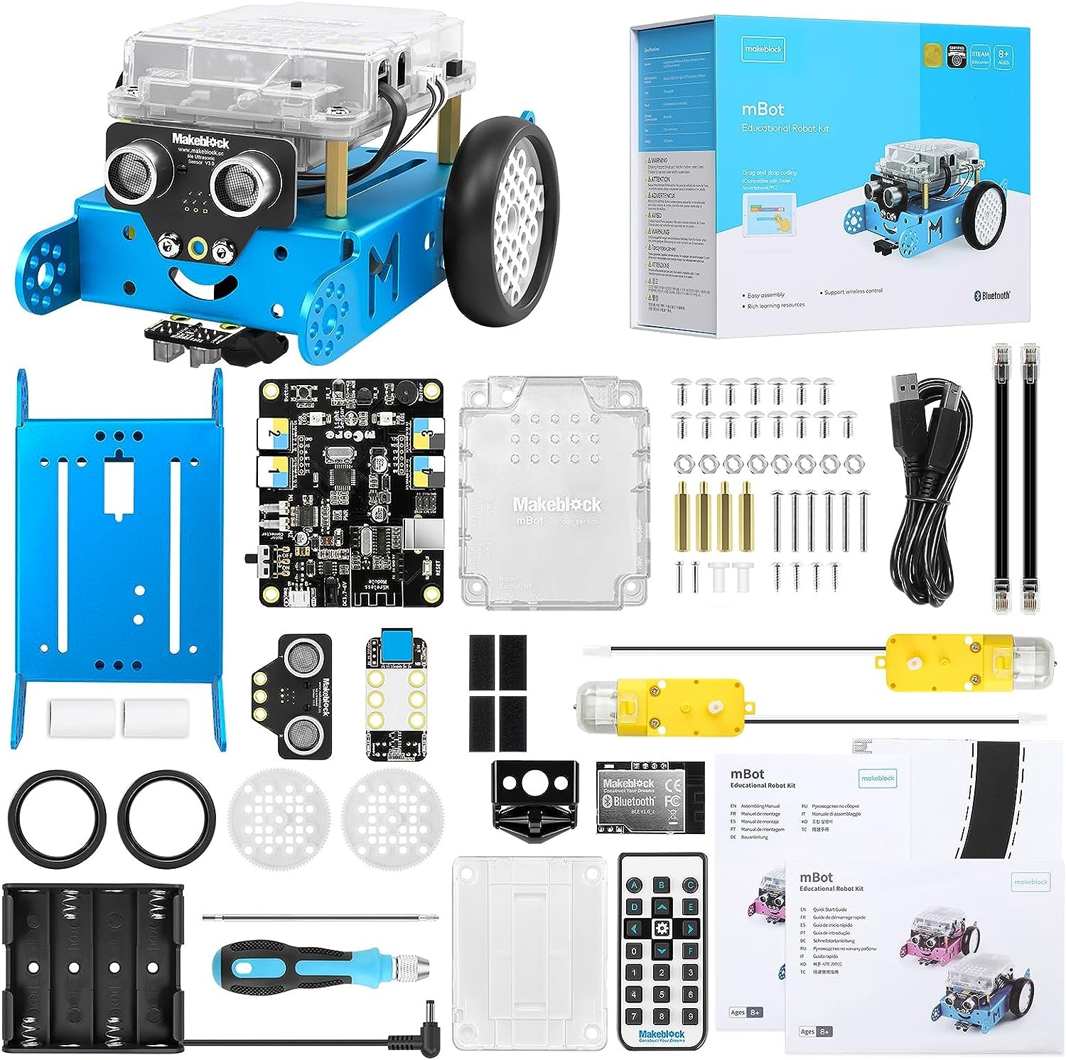 Makeblock Mbot STEM Projects for Kids Ages 8-12, Coding Robot Kit Learning & Education Robot Toys Boys and Girls to Learn Robotics, Electronics and Scratch Arduino Programming While Playing