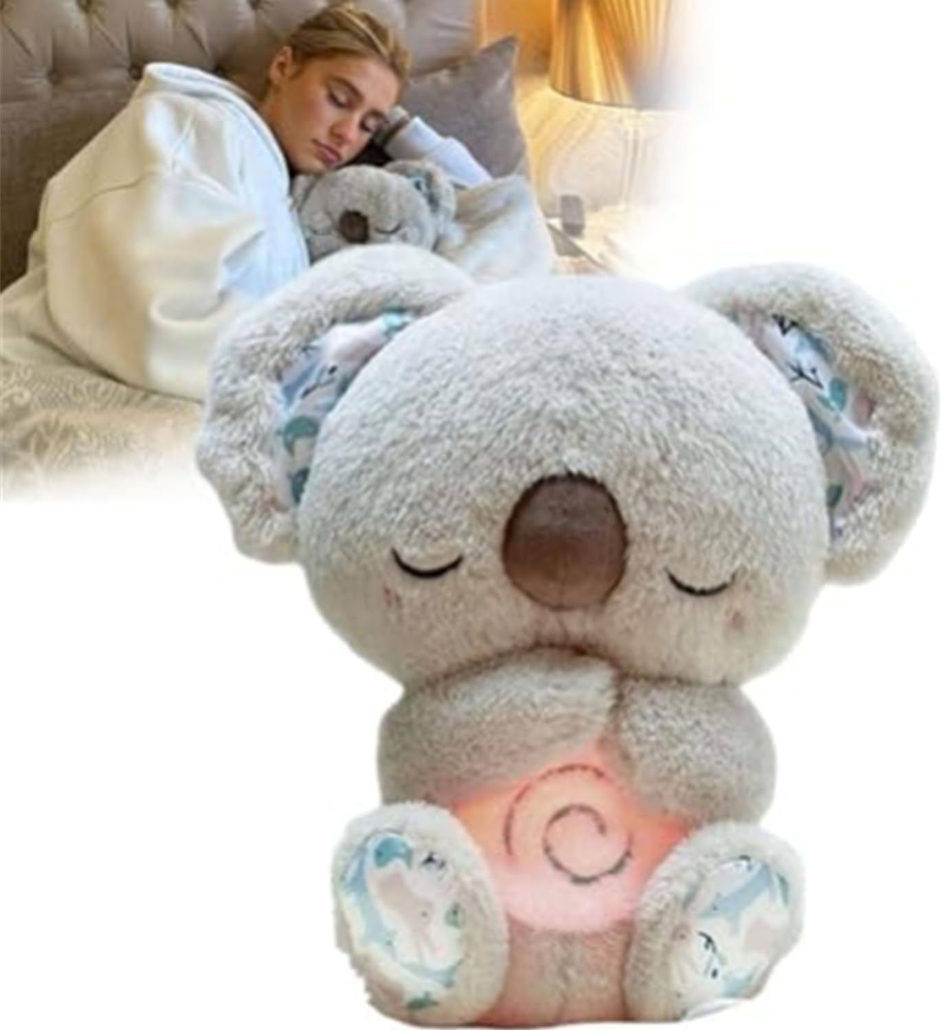 Evoraco Soothing Koala Bear Arrily Calming Otter Breathing Koala Sleep Buddy Calming Otter Plush for Anxiety with Music Lights & Rhythmic Breathing Motion (1 PCS)