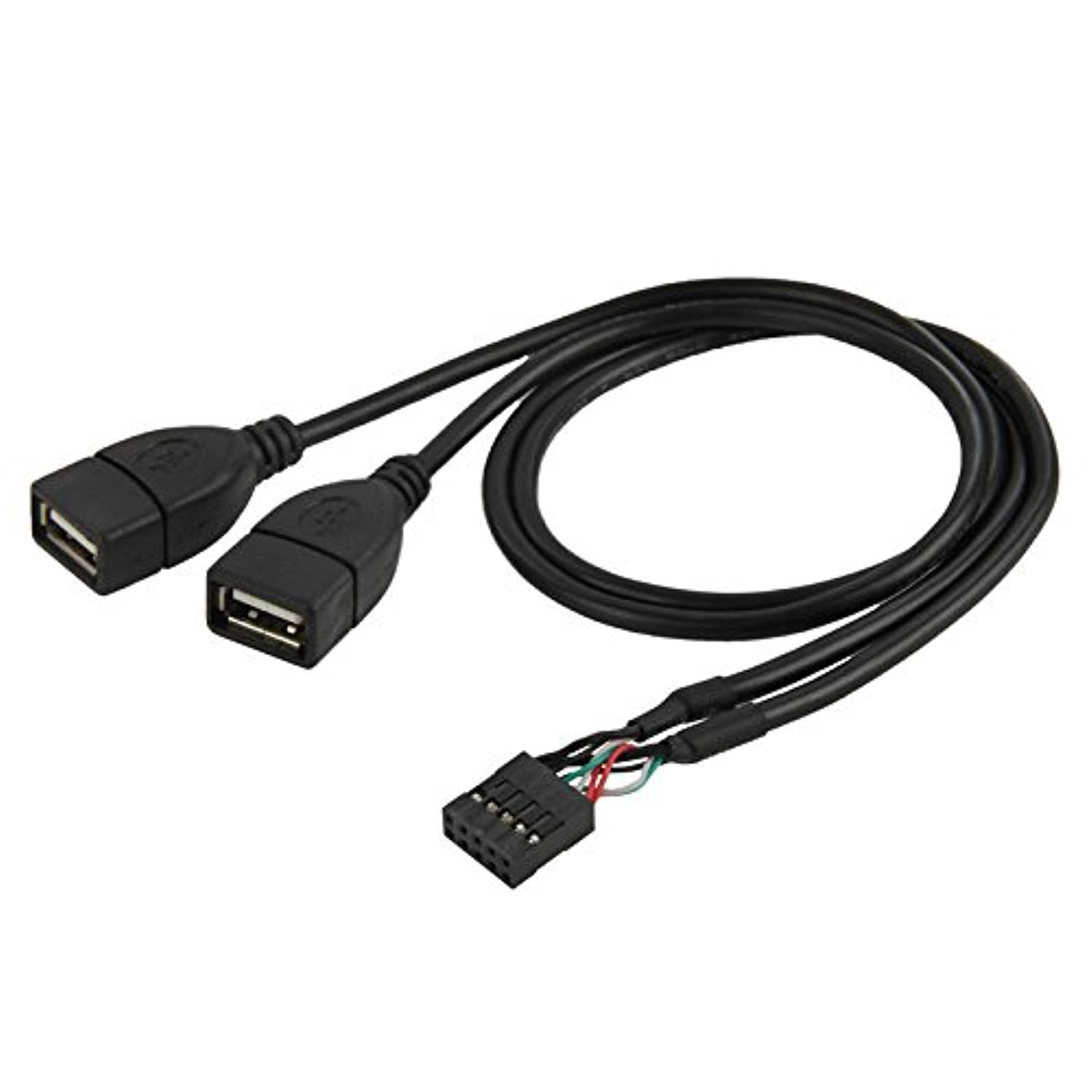 CY 10 Pin Motherboard Female Header to Dual USB 2.0 Female Adapter Cable 50Cm