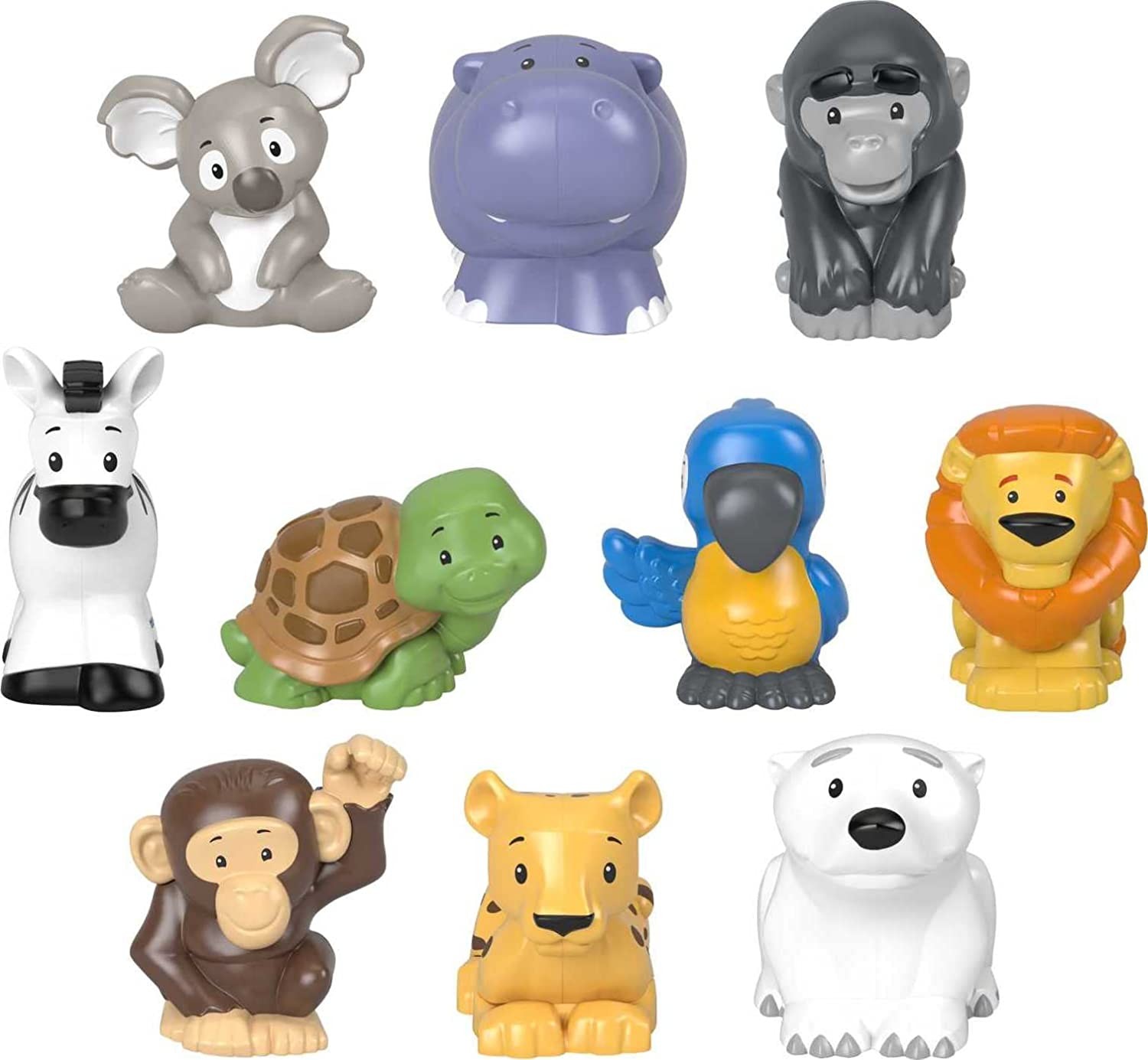 Fisher-Price Little People Animal Figure Set 10 Piece Wild Animal Figure Pack for Toddlers and Preschool Kids Ages 1 to 5 Years Old