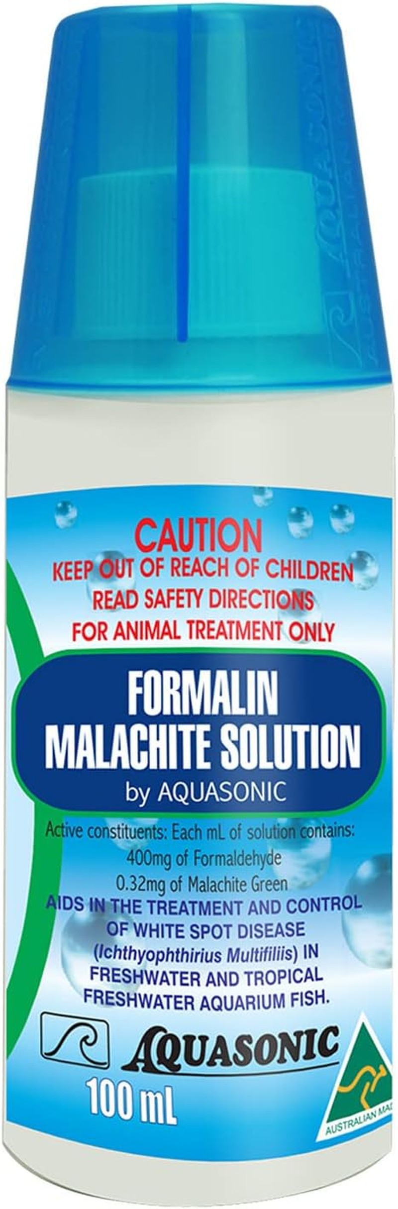 Aquasonic Formalin Malachite Solution Whitespot Treatment 100 Ml