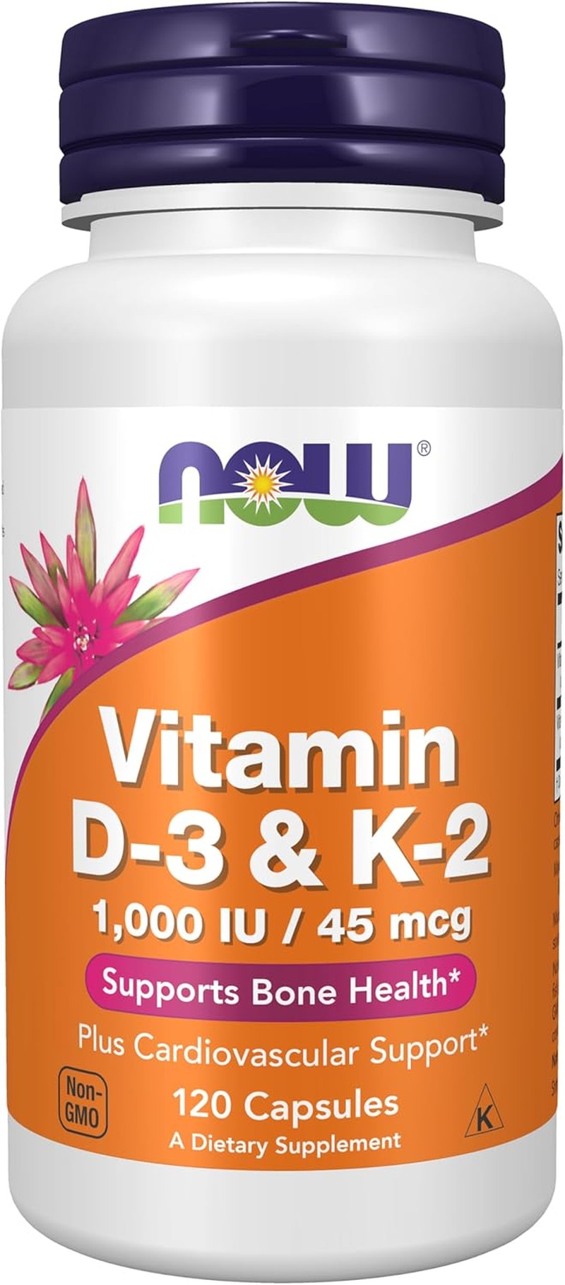 NOW Vitamin D-3 & K-2,120 Veg Capsules