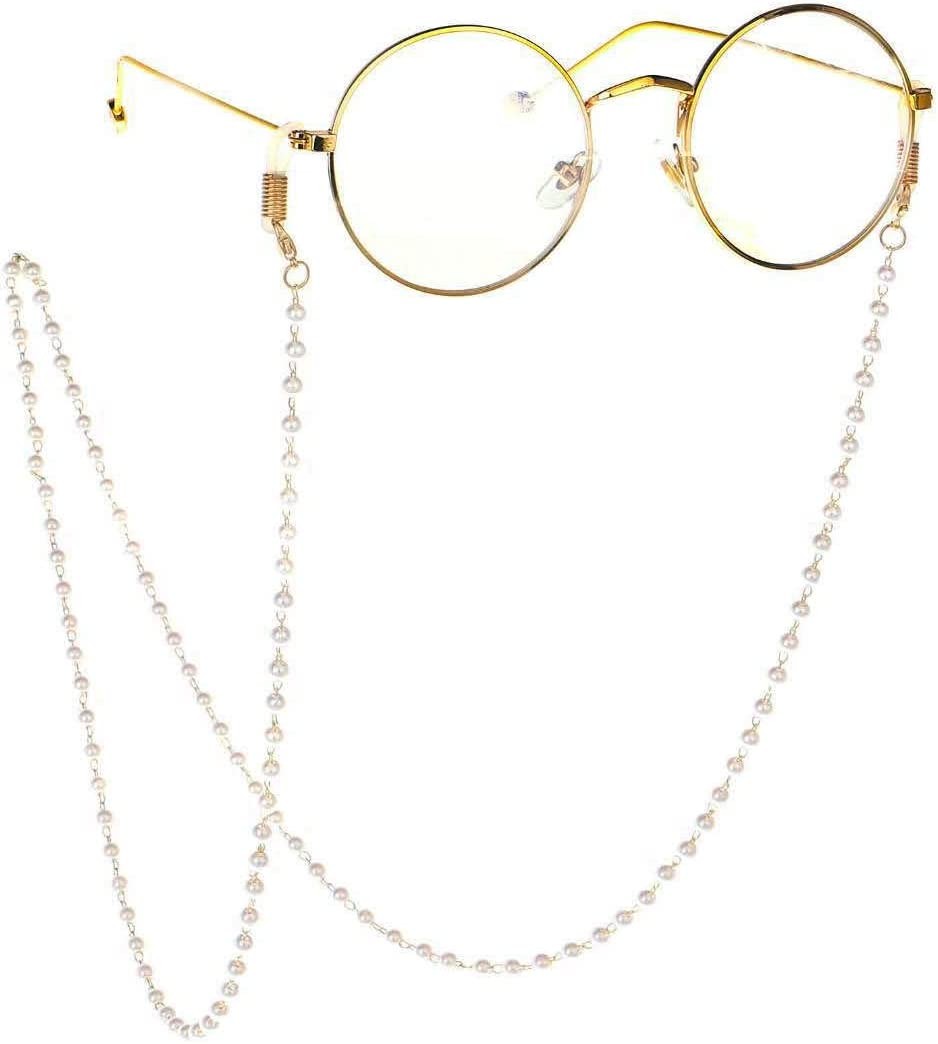 Pearl Glasses Eyeglasses Chain for Women Girls Beaded Sunglasses Chains Necklace Pearl Eyewear Chain Holder Necklaces