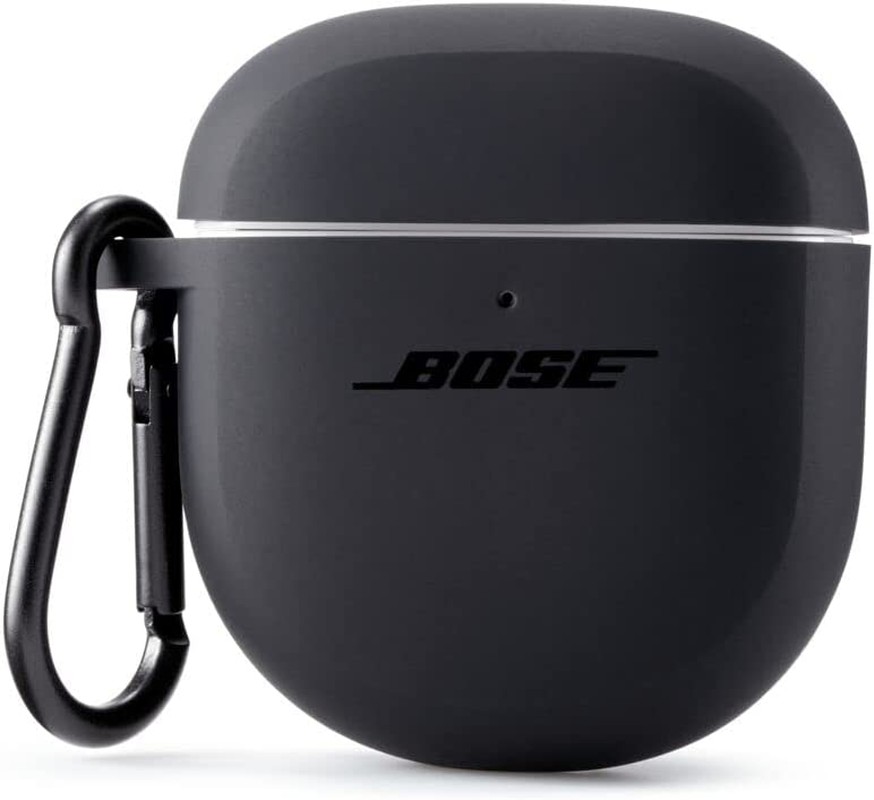 Bose Case Cover for Quietcomfort Earbuds II, Protective Silicone Exterior, with Aluminum Carabiner Convenient Carrying – Triple Black One Size (881877-0010)