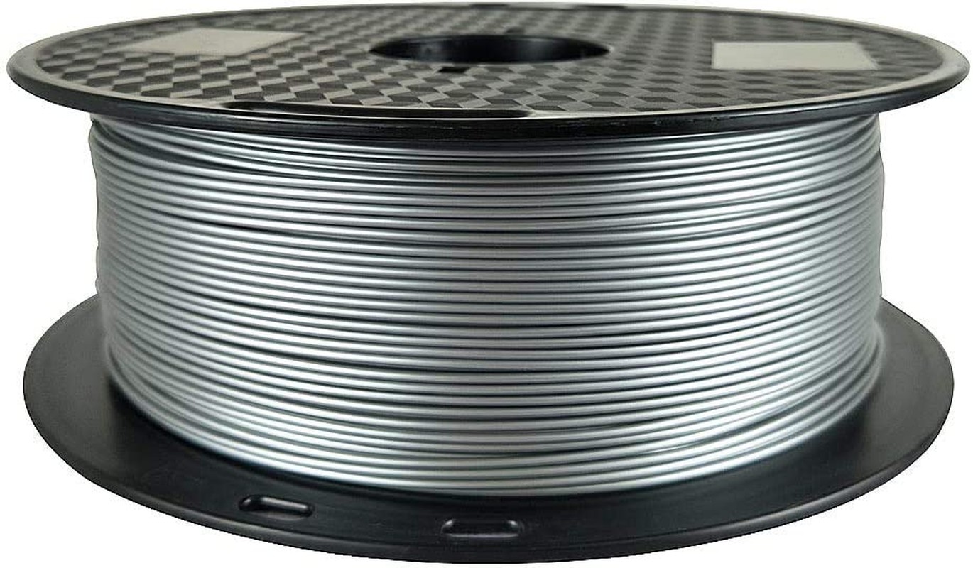 Silver PETG Filament 1.75Mm 1KG 3D Printer Filament 2.2Lbs Spool Metaillic Metal Silver 3D Printing Materials Fit Most FDM Printer