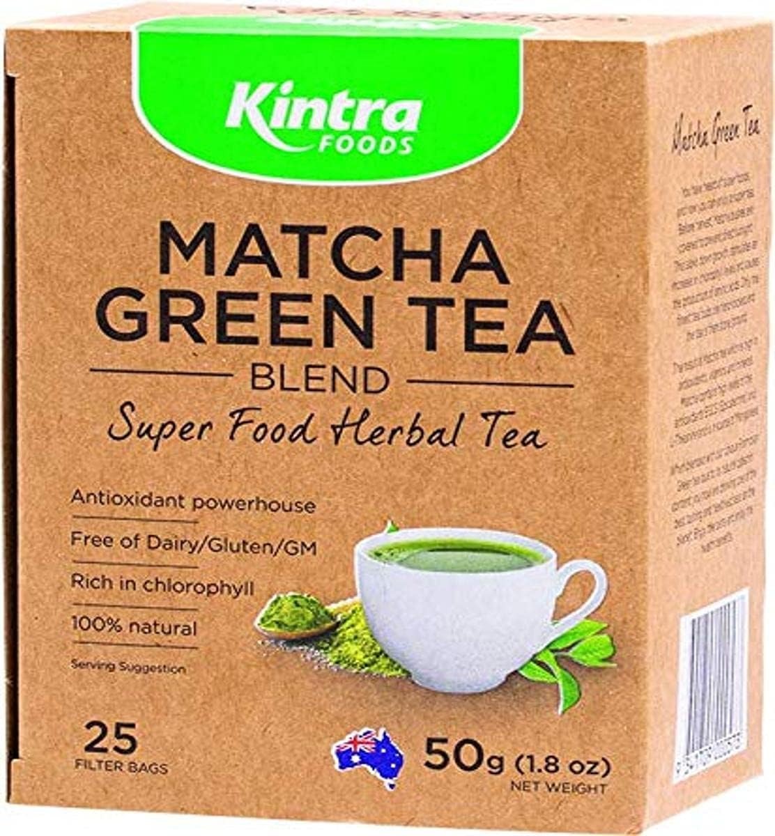 Kintra Foods Matcha Herbal Green Tea 25 Teabags, 50 G