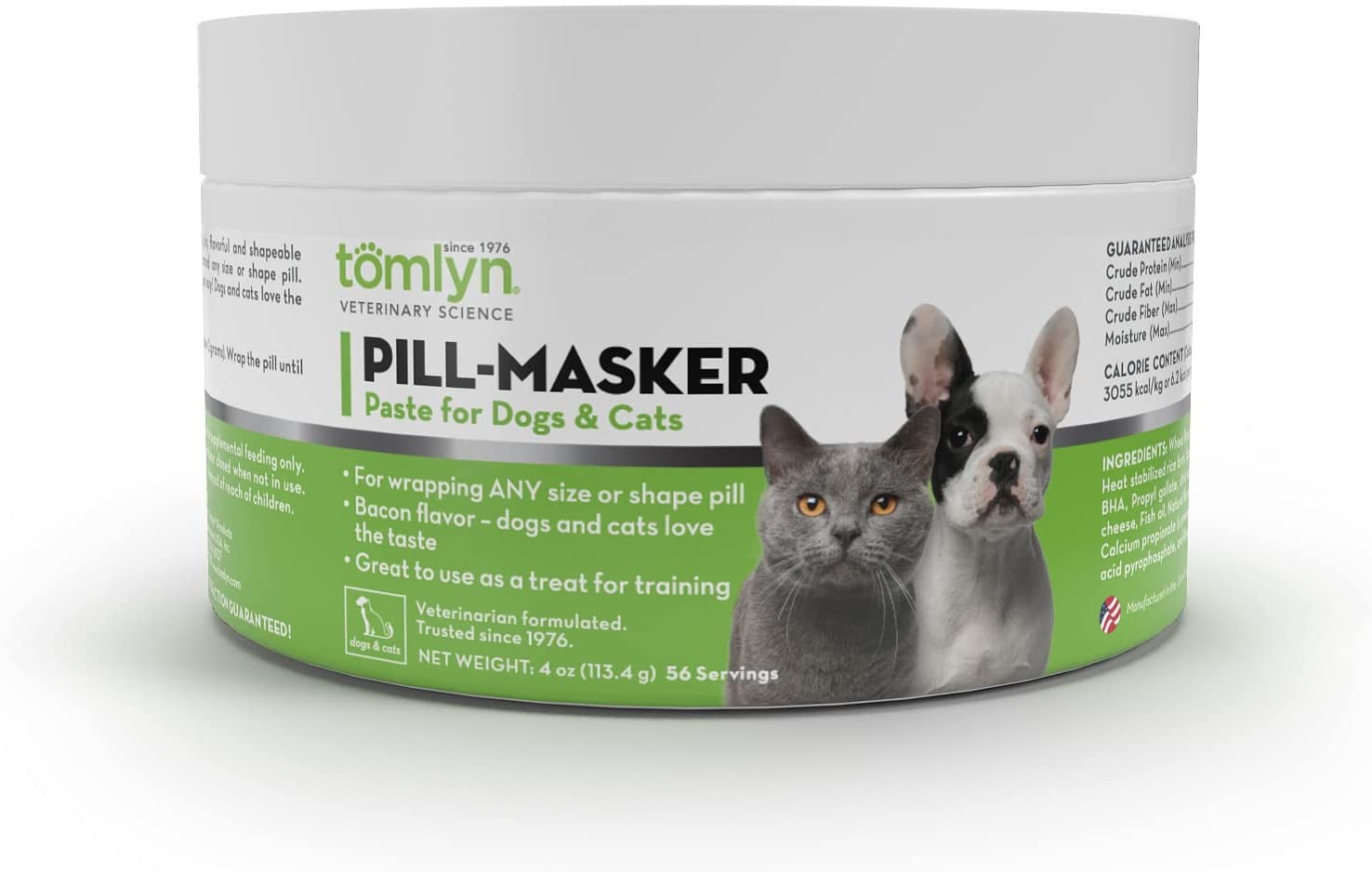 TOMLYN Pill-Masker Original Bacon-Flavored Paste for Dogs & Cats, 4Oz