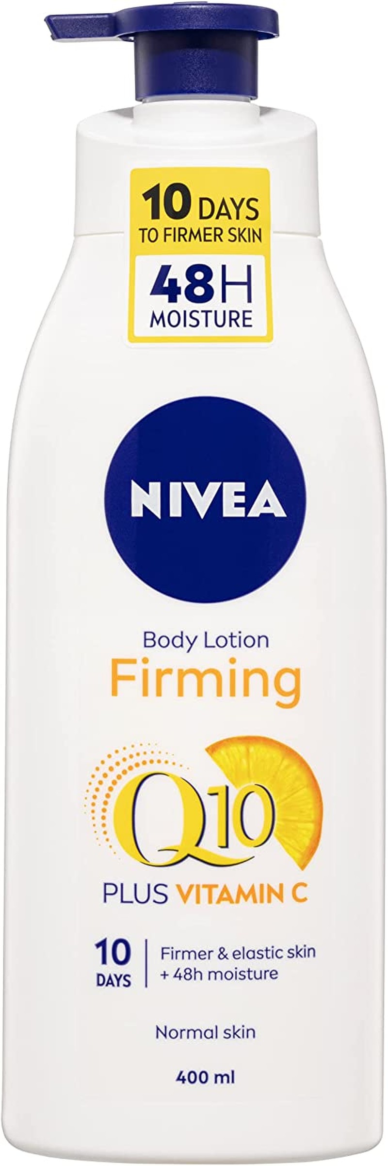 NIVEA Q10 plus C Firming Body Lotion (400Ml), Firming Body Moisturiser with Q10 and Vitamin C, Moisturiser for Firm Skin, Firming Body Cream with 48Hr Moisture