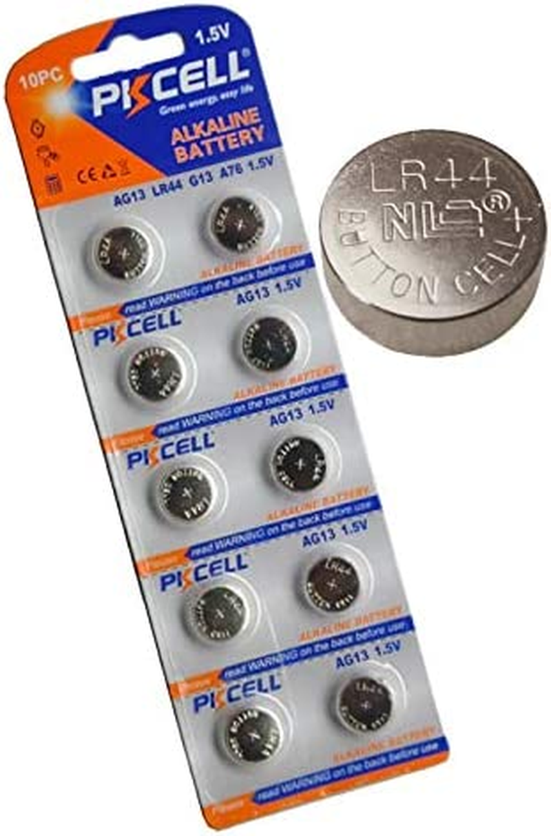 PK Cell Button Cell Battery-10Pc X 357 SR44W LR44 A76 AG13