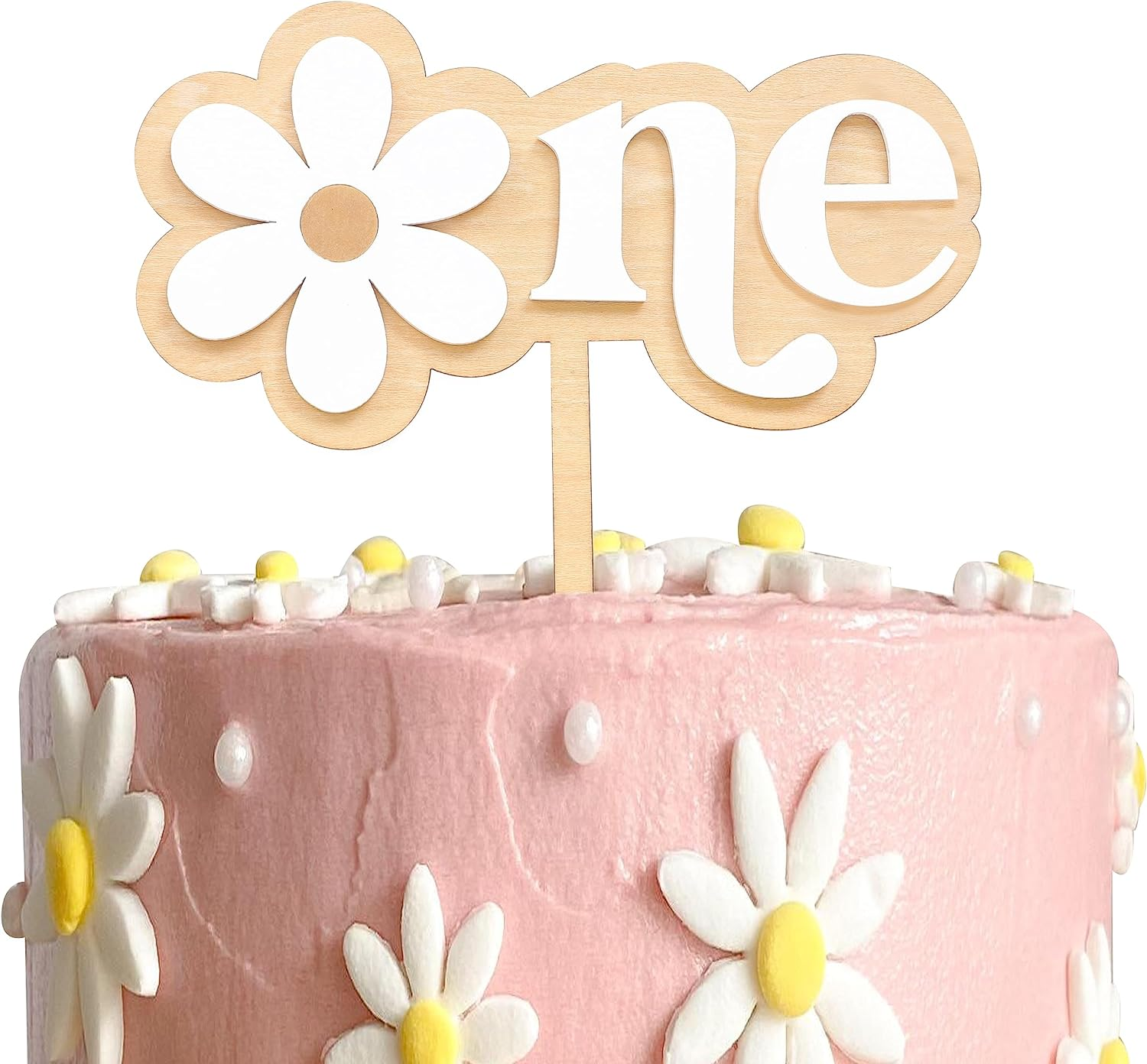 Daisy Cake Topper for 1St Birthday – First Birthday Cake Decoration, Retro Groovy Boho Daisy, Daisy Birthday Party Decor, Best Flower Cake Topper for Baby(Daisy One Cake Topper)