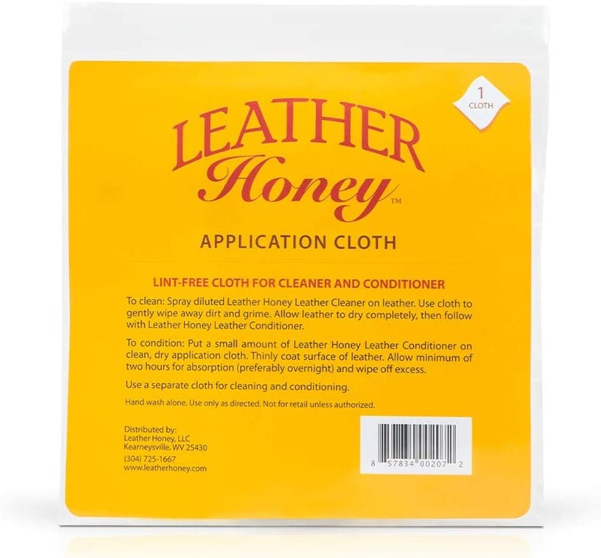 Leather Honey Lint-Free Application Cloth – Perfect for Use with the Best Leather Conditioner Products since 1968 – Leather Conditioner + Leather Cleaner Microfiber Cloth