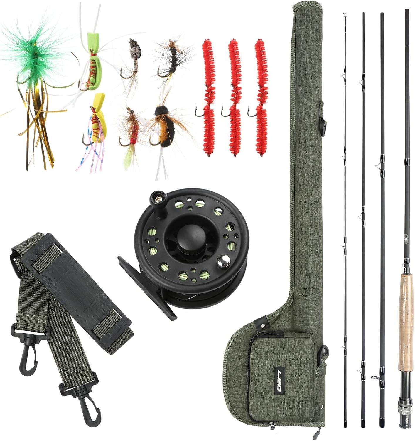 Fishing Rod Kit, Carbon Fiber Fly Fishing Rod and Reel Combo with Carry Bag Fishing Reel, Lure, Fishing Gear Set for Beginner Adults Saltwater Freshwater