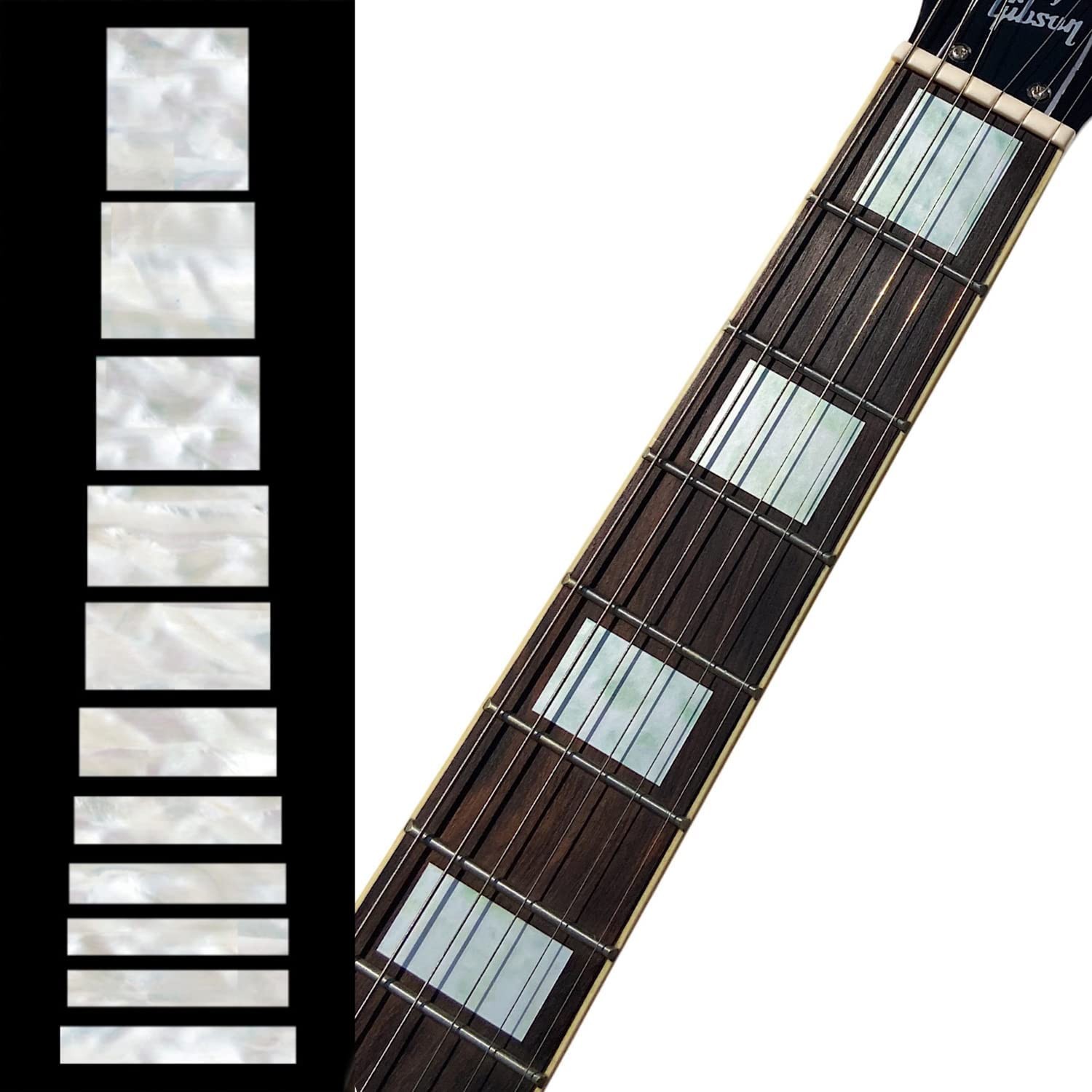 Fretboard Markers Inlay Sticker Decals for Guitar & Bass – LP SG Blocks- WP