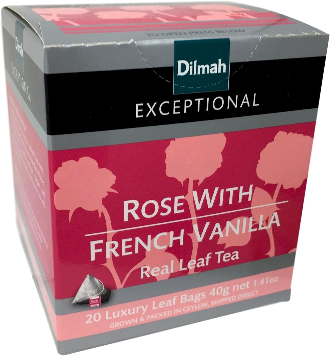 Dilmah Exceptional Rose with French Vanilla, 40 G, Rose & Vanilla