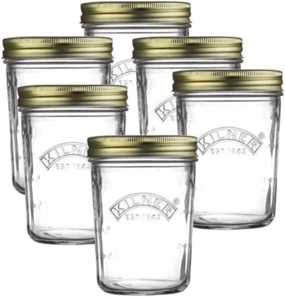 Kilner Wide Mouth Preserve Jar Set 6-Pieces, 350 Ml Capacity, Multicolor